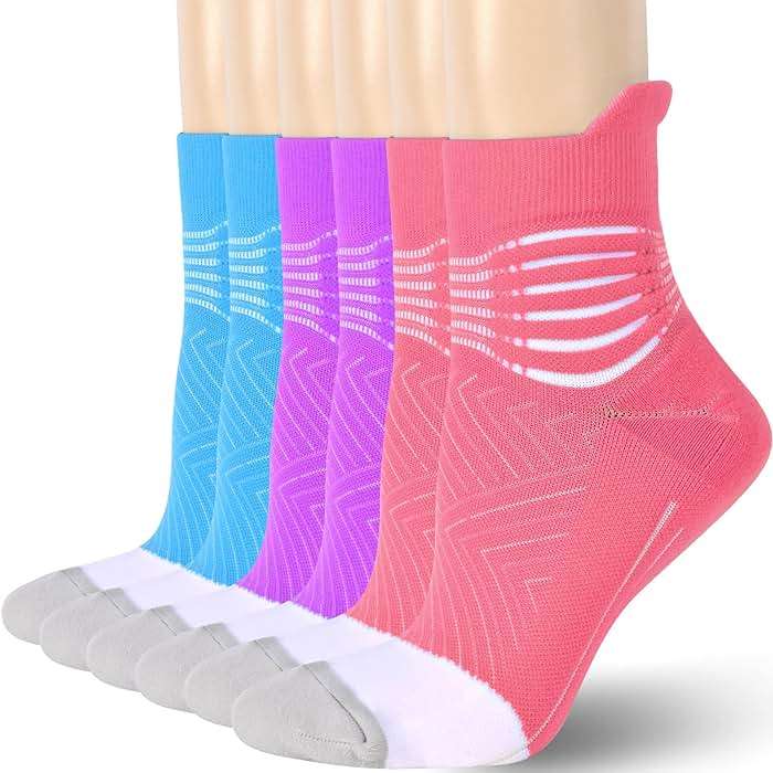 IRAMY Compression Ankle Support Socks Women - Wicking, Cushioned Athletic, Plantar Fasciitis Relief 2/3/6 Pairs - Image 1