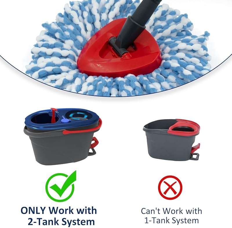 Spin Mop Replacement Head Base Compatible with Ocedar RinseClean 2 Tank System Only Spin Mop Heads Base Replacement for O Cedar Mop Replace Head, Rotating Mop Base for EasyWring RinseClean Spin Mop - Image 2