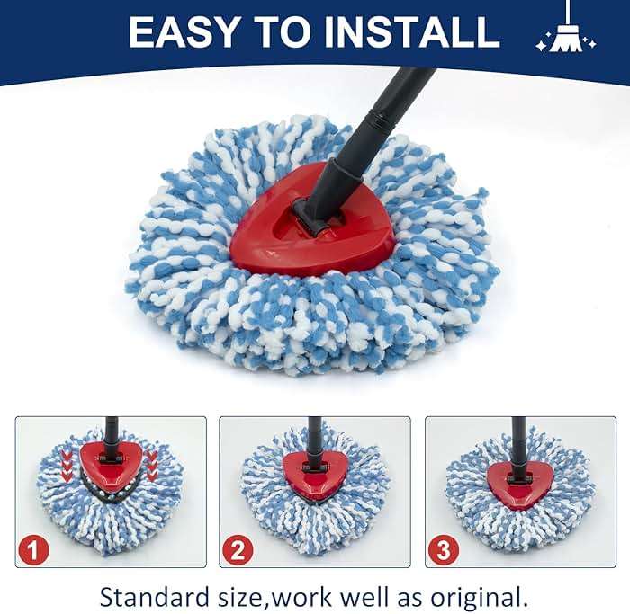 Spin Mop Replacement Head Base Compatible with Ocedar RinseClean 2 Tank System Only Spin Mop Heads Base Replacement for O Cedar Mop Replace Head, Rotating Mop Base for EasyWring RinseClean Spin Mop - Image 7
