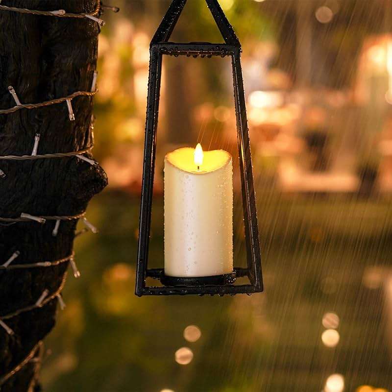 Homemory 6"x3" Outdoor Waterproof Flameless Candles, LED Candles, Battery Operated Candles with Remote and Timers, Electric Fake Plastic Pillar Candles, Ivory White, Set of 2 - Image 6
