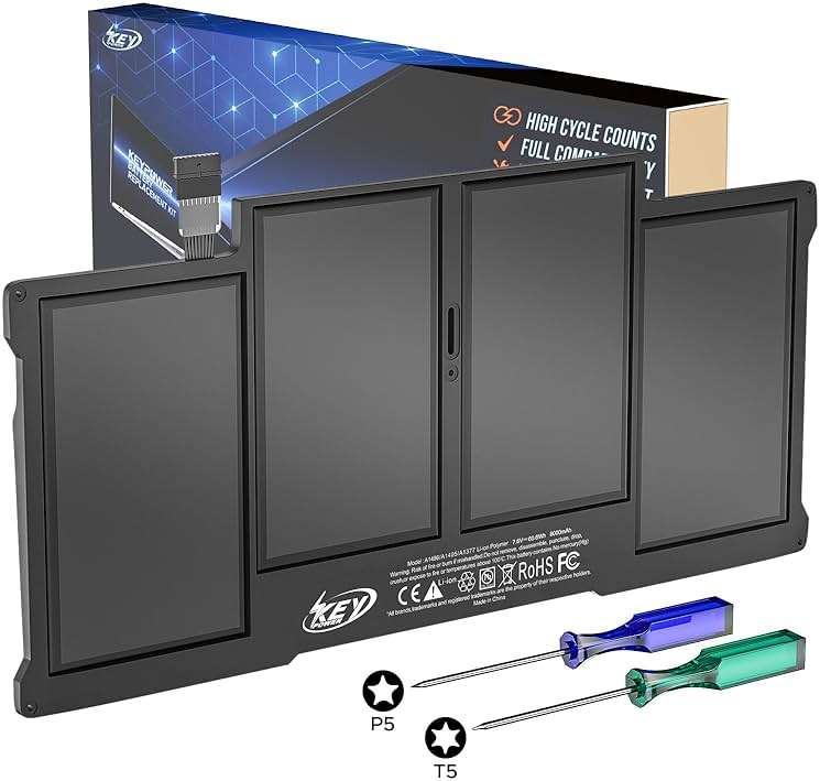 Key Power A1466 Battery, 13 inch MacBook Air Battery Replacement for A1466 (Mid 2012/2013, Early 2014/2015, 2017), A1369 (Late 2010, Mid 2011), Compatible Laptop Models A1496 A1377 A1405 - Image 1