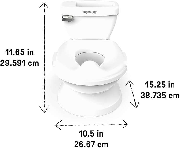 Ingenuity My Size Potty Pro 2-in-1 Potty Training Toilet, Floor Potty with Removable Potty Seat for Standard Toilets, Realistic Flushing Sound, For Toddlers Ages 18+ months, Up to 50 lb - Image 2