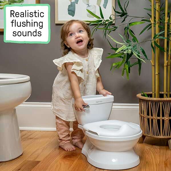Ingenuity My Size Potty Pro 2-in-1 Potty Training Toilet, Floor Potty with Removable Potty Seat for Standard Toilets, Realistic Flushing Sound, For Toddlers Ages 18+ months, Up to 50 lb - Image 5