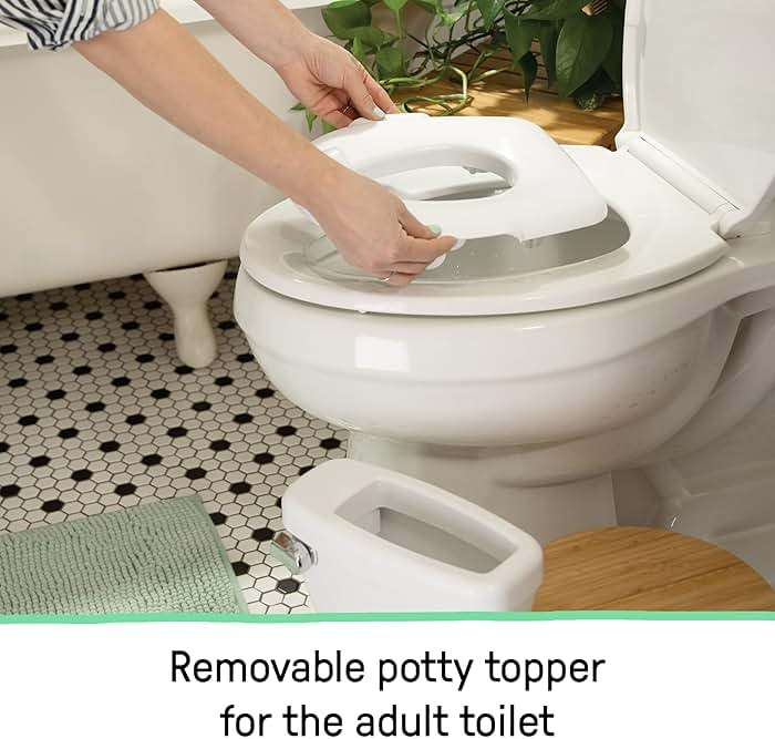 Ingenuity My Size Potty Pro 2-in-1 Potty Training Toilet, Floor Potty with Removable Potty Seat for Standard Toilets, Realistic Flushing Sound, For Toddlers Ages 18+ months, Up to 50 lb - Image 6