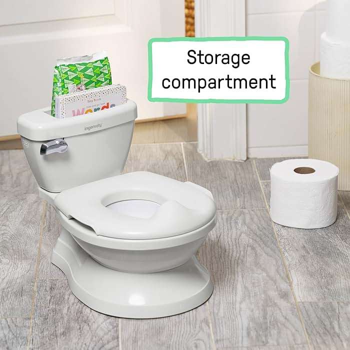 Ingenuity My Size Potty Pro 2-in-1 Potty Training Toilet, Floor Potty with Removable Potty Seat for Standard Toilets, Realistic Flushing Sound, For Toddlers Ages 18+ months, Up to 50 lb - Image 9