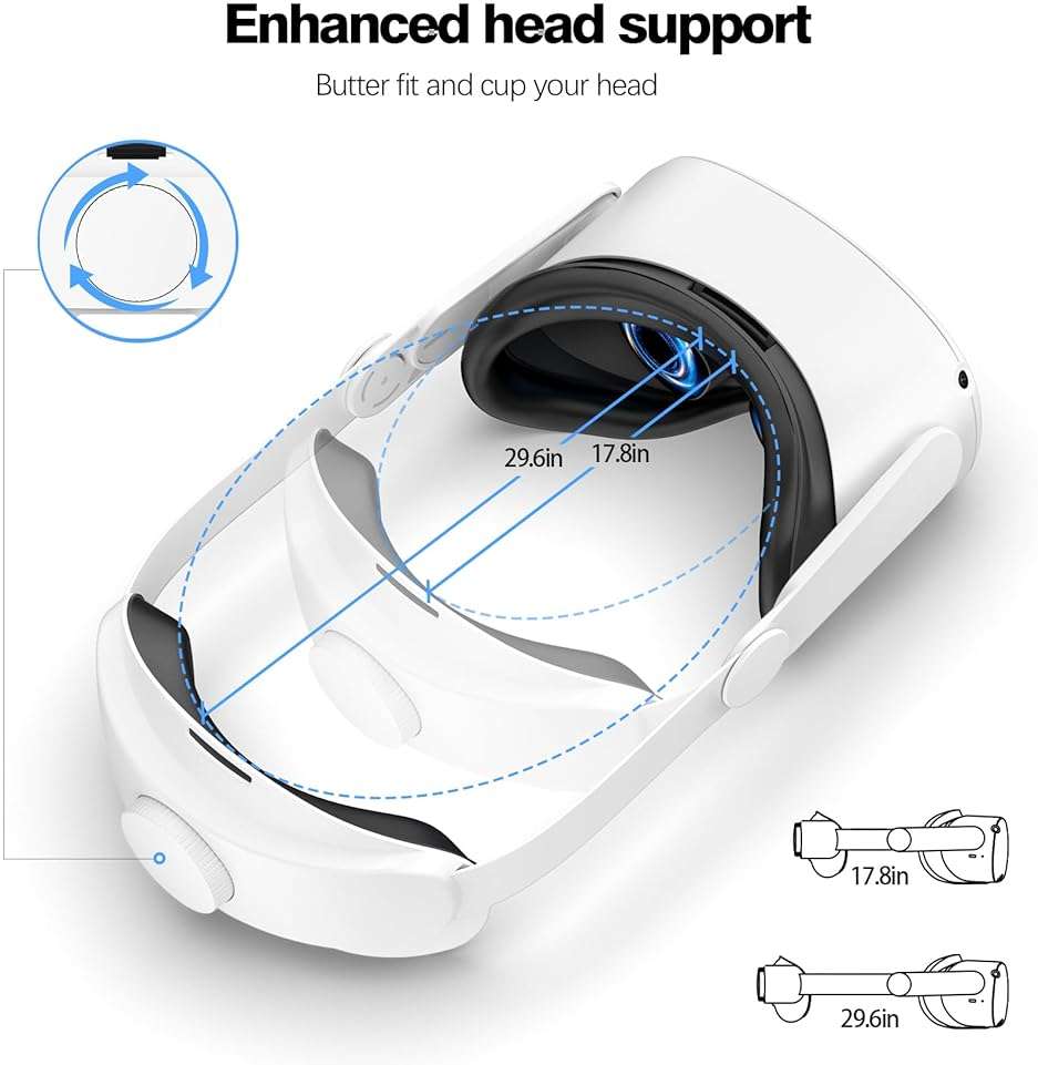 VZNEK Head Strap Compatible with Oculus Quest 2,Meta Quest 2 Accessories Adjustable Elite Strap Replacement for Enhanced Comfort Support and Gaming Immersion in VR (Without Battery) - Image 5