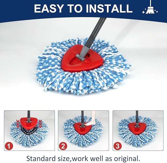 Spin Mop Replacement Head Base Compatible with Oceda EasyWring 1-Tank System Mop Rotating Triangle Mop Head Cover Replacement Rotating Mop Base Plastic Base for Spin Mop Accessories - Image 5