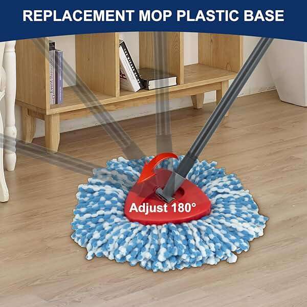 Spin Mop Replacement Head Base Compatible with Oceda EasyWring 1-Tank System Mop Rotating Triangle Mop Head Cover Replacement Rotating Mop Base Plastic Base for Spin Mop Accessories - Image 6