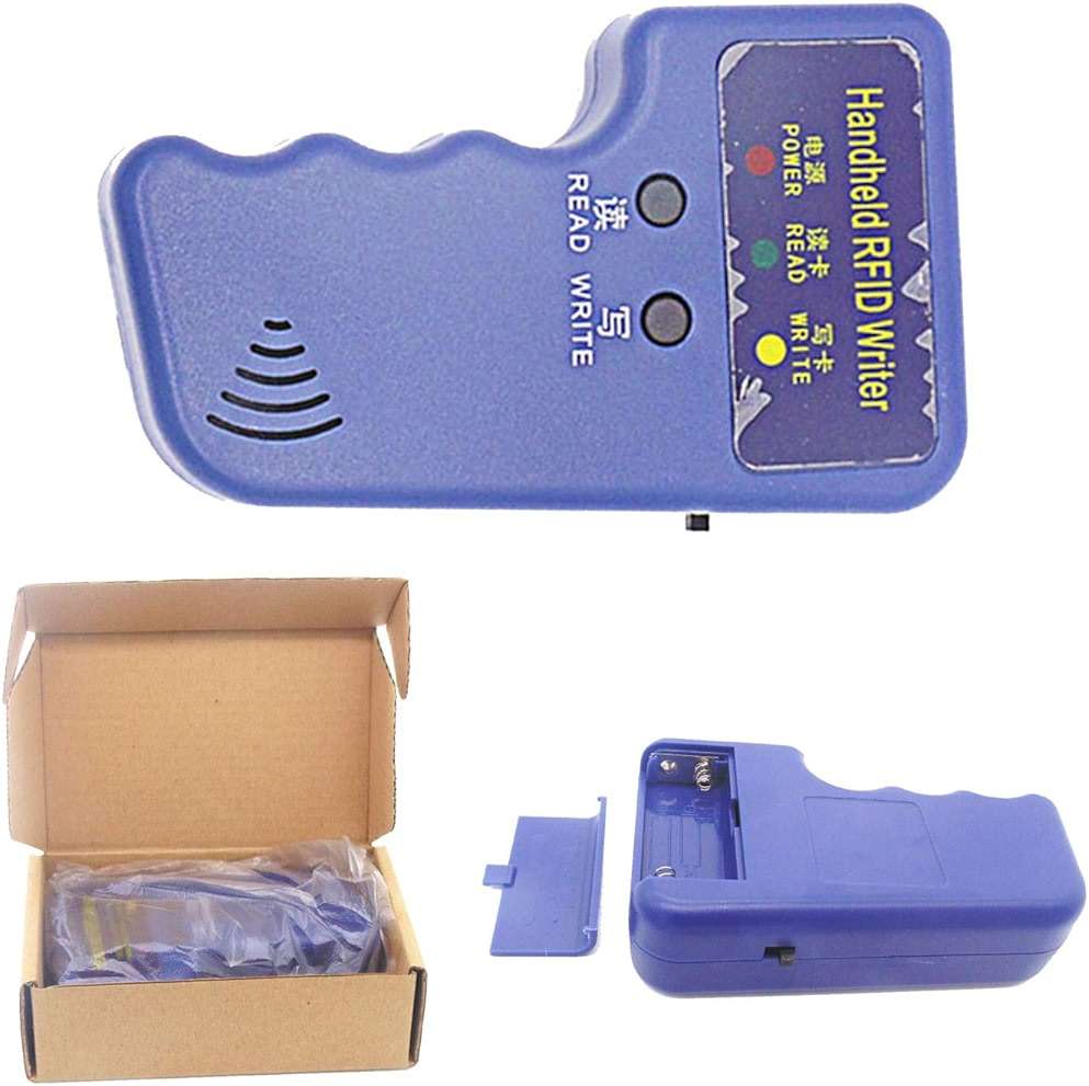 Riversmerge Handheld 125khz Copier RFID Smart ID Card Duplicator Used for T5577 or EM4305+5pcs T5577 NO.3 Keychains +5 T5577 Cards - Image 3