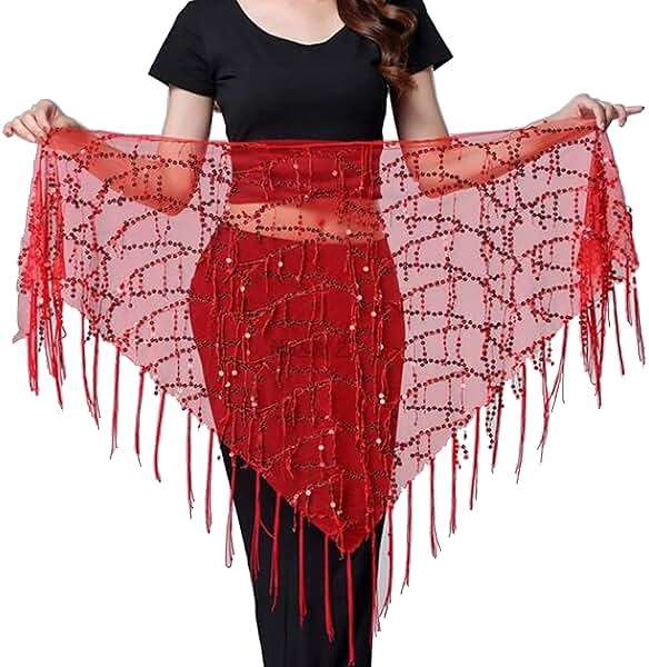 Wuchieal Women's Belly Dancing Belt Colorful Waist Chain Belly Dance Hip Scarf Belt - Image 1