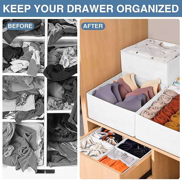 Criusia Drawer Organizer Clothes 12 Pack - Fabric Closet Organizers and Storage for Nursery Organization - Dresser Drawer Dividers for Baby Clothes/Socks/Underwear/Bras - College Dorm Room Essentials - Image 4