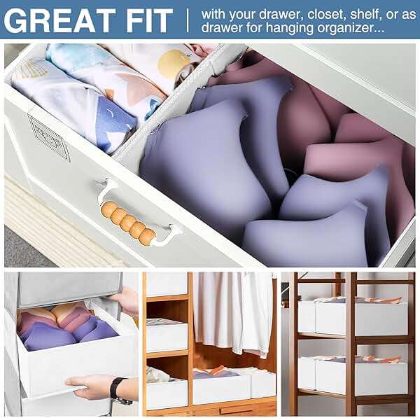 Criusia Drawer Organizer Clothes 12 Pack - Fabric Closet Organizers and Storage for Nursery Organization - Dresser Drawer Dividers for Baby Clothes/Socks/Underwear/Bras - College Dorm Room Essentials - Image 5