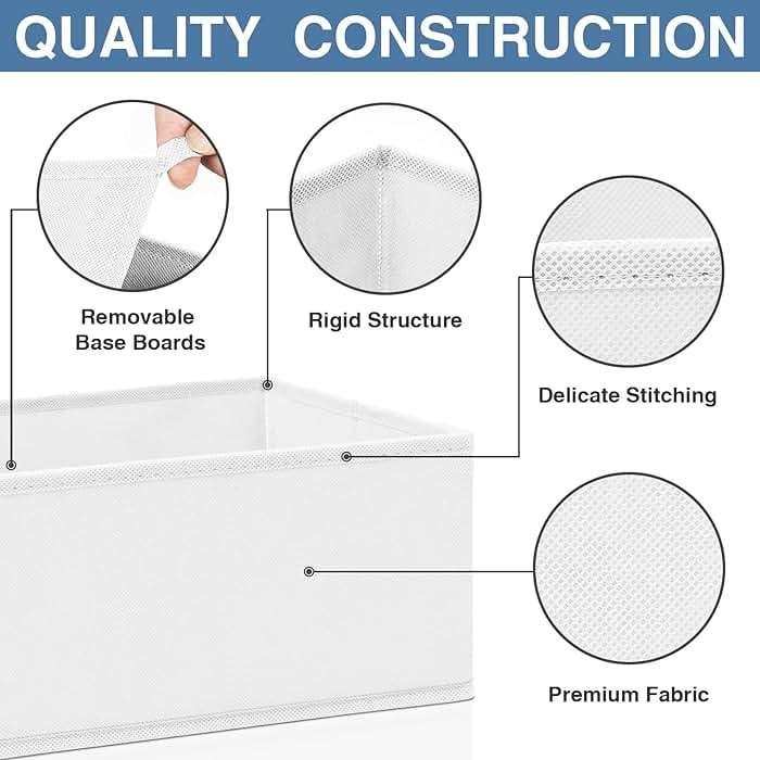 Criusia Drawer Organizer Clothes 12 Pack - Fabric Closet Organizers and Storage for Nursery Organization - Dresser Drawer Dividers for Baby Clothes/Socks/Underwear/Bras - College Dorm Room Essentials - Image 6