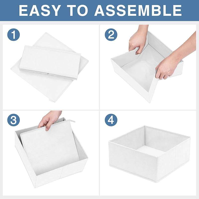 Criusia Drawer Organizer Clothes 12 Pack - Fabric Closet Organizers and Storage for Nursery Organization - Dresser Drawer Dividers for Baby Clothes/Socks/Underwear/Bras - College Dorm Room Essentials - Image 7