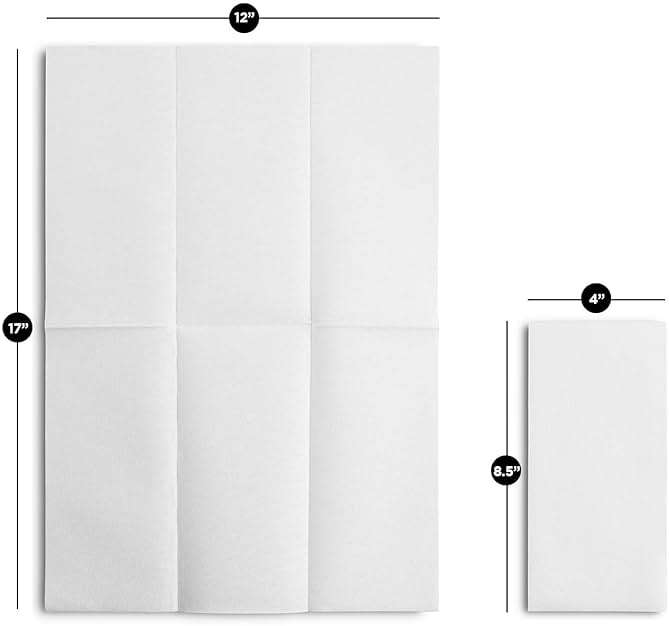 1200-Pack BloominGoods Disposable Bathroom Napkins | 12" x 17" Single-Use Classic Lite Linen-Feel Guest Towels, Made in USA | Cloth-Like Hand Towels, White - Image 3