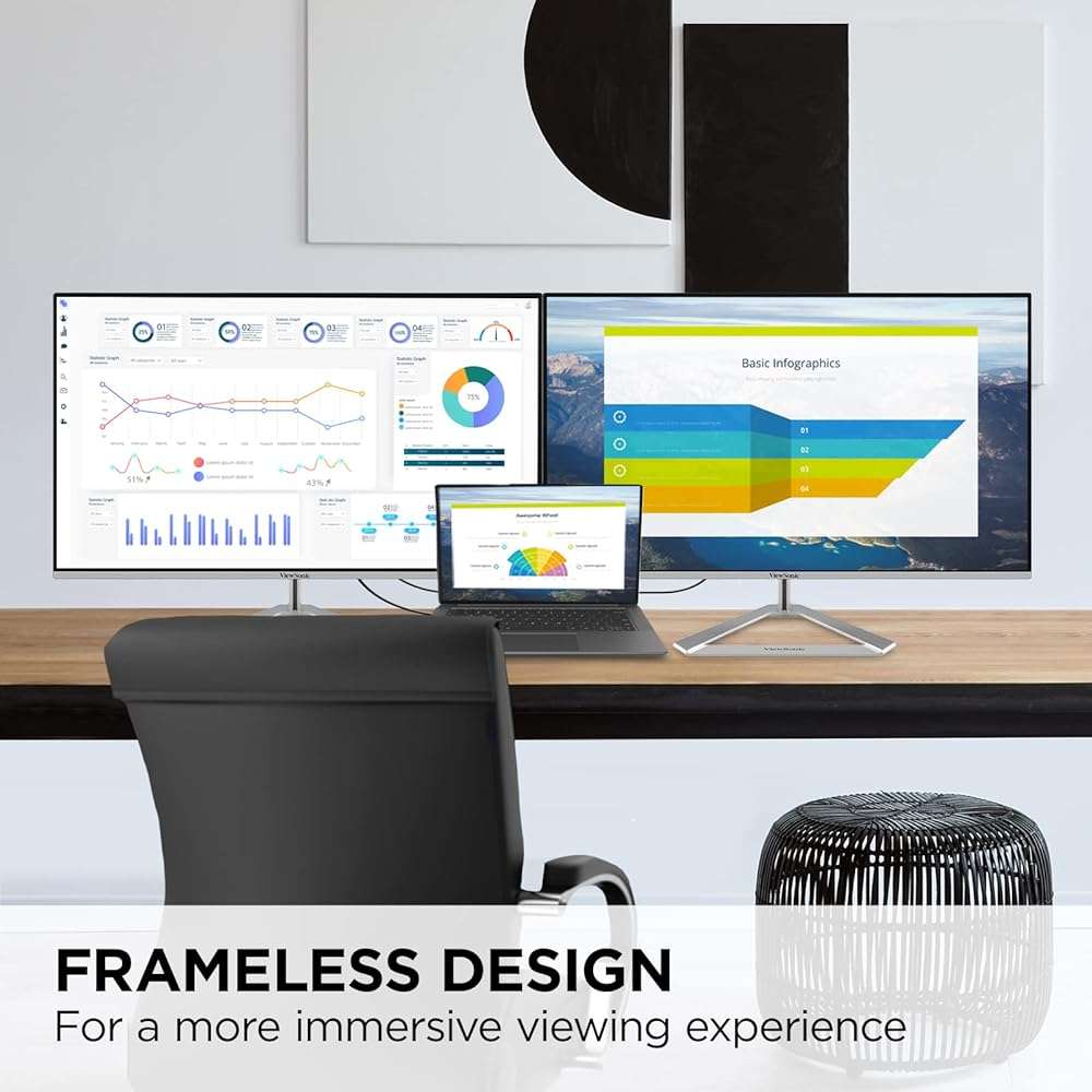 ViewSonic VX2776-4K-MHDU 27 Inch 4K Monitor, IPS with 65W USB-C and HDR10 for Ultimate Home and Office Entertainment, Ultra-Thin Bezels, DisplayPort for Daisy Chain, and HDMI Inputs - Image 5