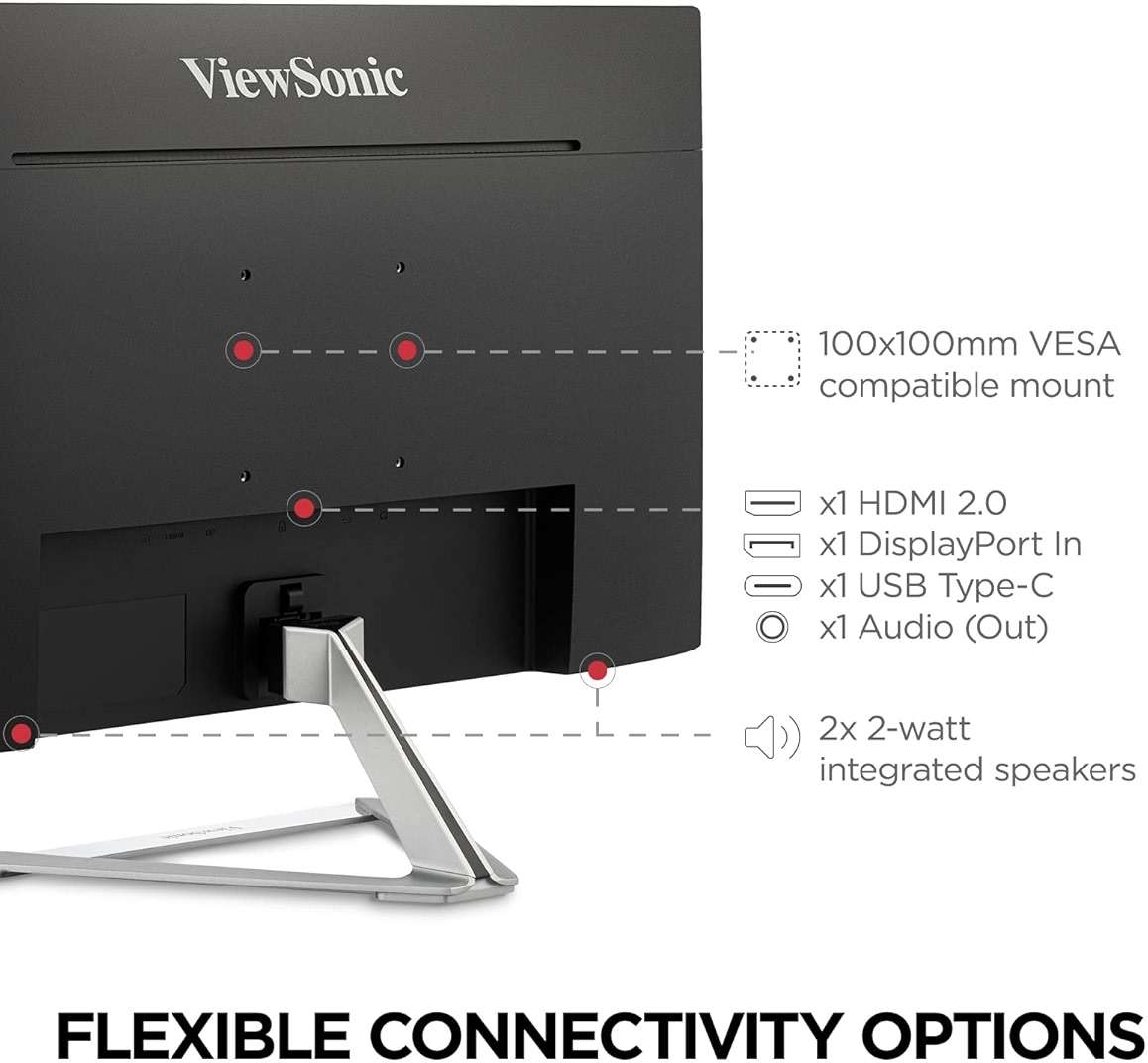 ViewSonic VX2776-4K-MHDU 27 Inch 4K Monitor, IPS with 65W USB-C and HDR10 for Ultimate Home and Office Entertainment, Ultra-Thin Bezels, DisplayPort for Daisy Chain, and HDMI Inputs - Image 7
