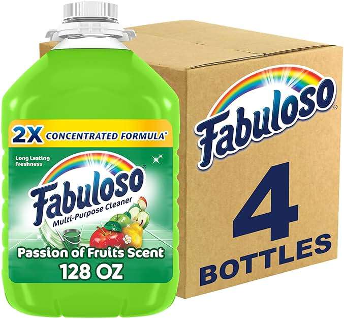 Fabuloso 2X Multi-Purpose Cleaner, No Rinse Floor Cleaner, Long-Lasting Freshness, Passion of Fruits Scent, 128 fl oz - Image 1