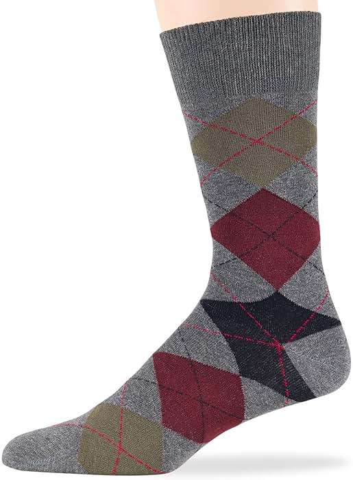 7Bigstars Mens Cotton Dress Crew Socks, 4-6 Pairs Patterned Assortment - Argyle, Striped, Soft Breathable Everyday Fit - Image 4