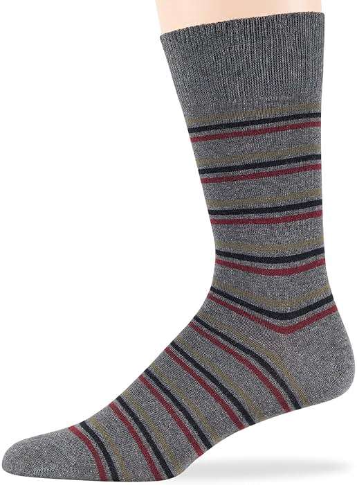 7Bigstars Mens Cotton Dress Crew Socks, 4-6 Pairs Patterned Assortment - Argyle, Striped, Soft Breathable Everyday Fit - Image 7