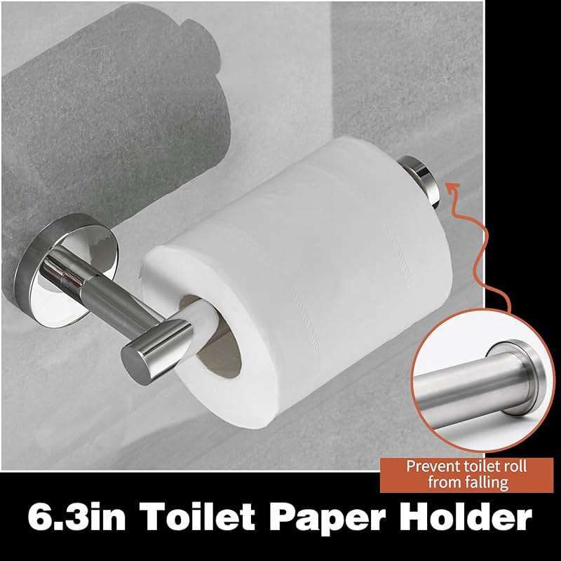 20pcs Bathroom Hardware Set, Brushed Nickel Bathroom Hardware Set, Including 16" Hand Towel Bars, Toilet Paper Holders, Towel Rings, Robe Towel Hooks - Image 4