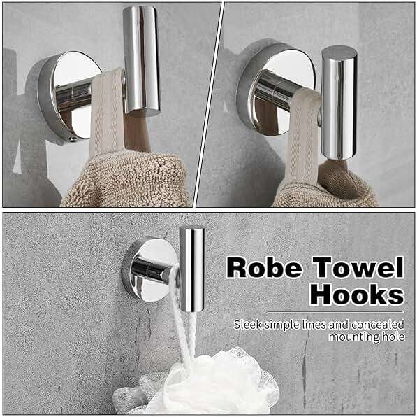 20pcs Bathroom Hardware Set, Brushed Nickel Bathroom Hardware Set, Including 16" Hand Towel Bars, Toilet Paper Holders, Towel Rings, Robe Towel Hooks - Image 5