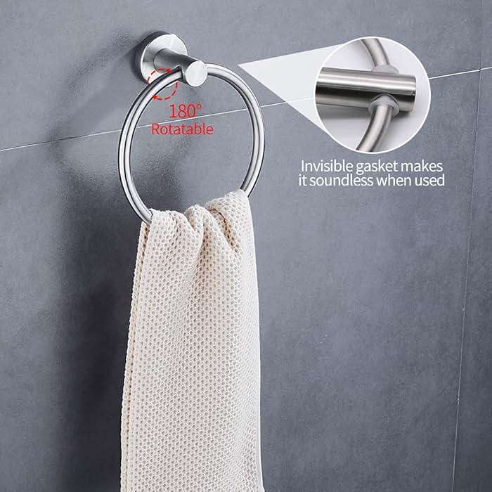 20pcs Bathroom Hardware Set, Brushed Nickel Bathroom Hardware Set, Including 16" Hand Towel Bars, Toilet Paper Holders, Towel Rings, Robe Towel Hooks - Image 6