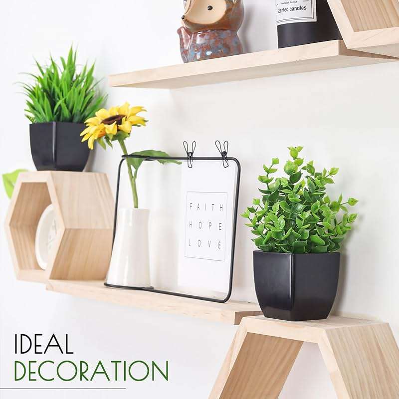 Der Rose 2 Pack Fake Plants Small Artificial Potted Plants Faux Plants Black Bathroom Accessories for Home Office Desk Bathroom Decor Indoor - Image 7