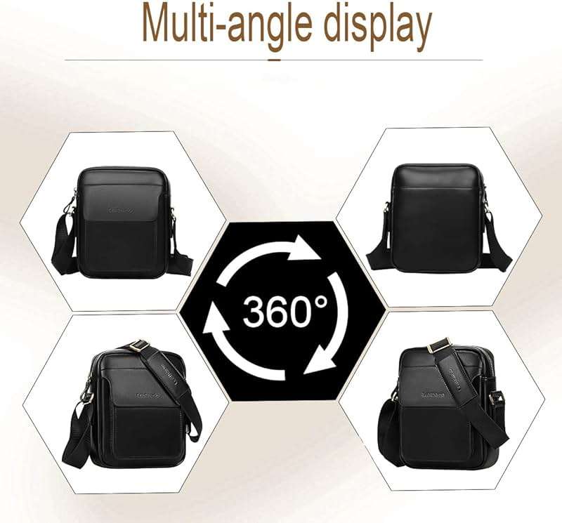 Leathario Crossbody Bag For Men Vegan Leather Shoulder Messenger Purse Sling Satchel Bag For Work Business Travel | Vegan Leather - Image 7