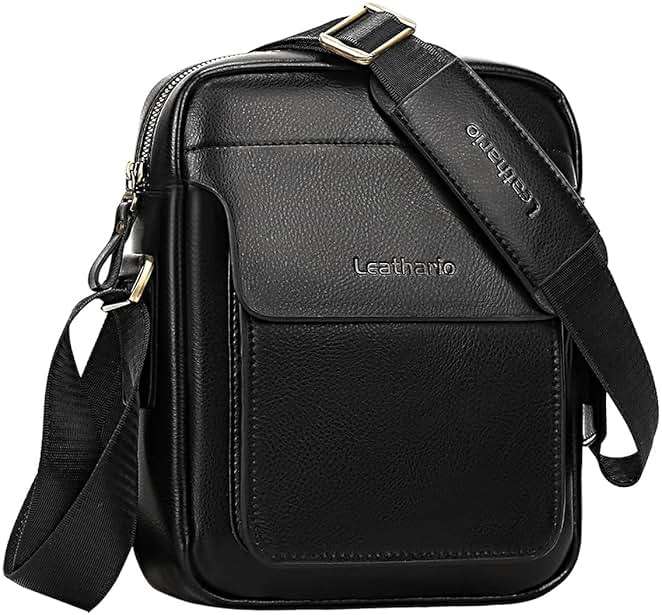 Leathario Crossbody Bag For Men Vegan Leather Shoulder Messenger Purse Sling Satchel Bag For Work Business Travel | Vegan Leather - Image 8