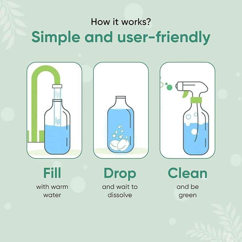 Green Llama Eco-Friendly Cleaning Tablet Variety Pack - Multi-Surface, Glass & Bathroom Cleaner Refills, Compostable, Plant-Based, Family & Pet Safe - Sample Pack with 6 Tablets - Image 4