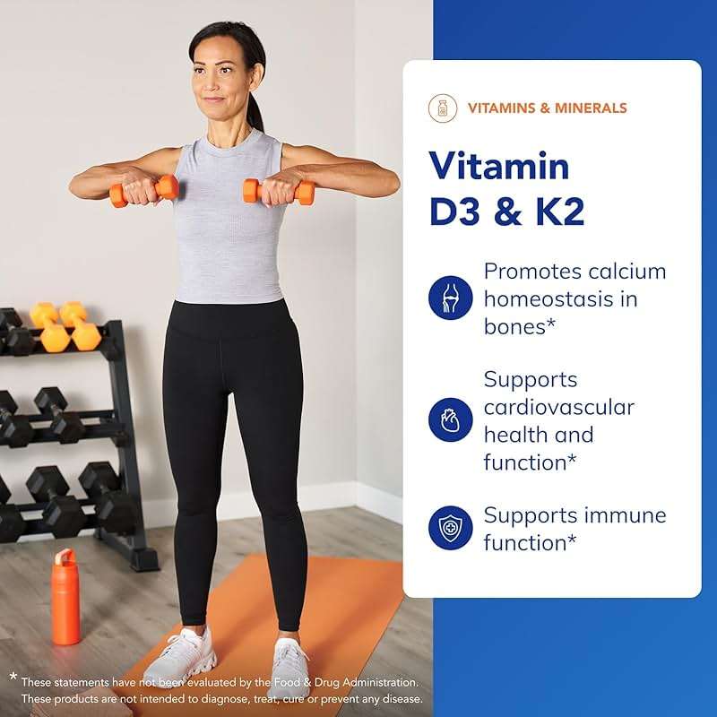 Pure Encapsulations Vitamin D3 & K2 - Bone & Vascular Health Support - Immune Function* - Gluten Free - Non-GMO - 120 Capsules - Image 3