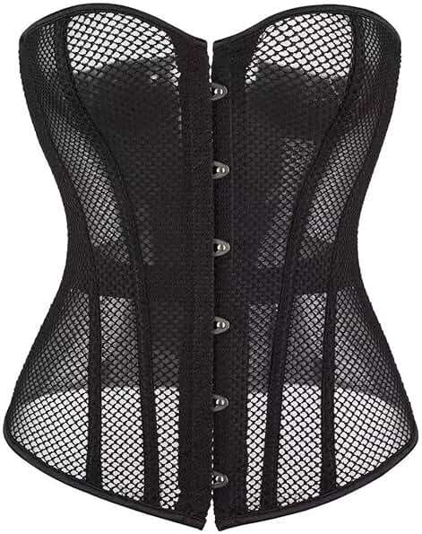 SHYMMUO Black Corset Top for Women Strapless Mesh Bustier Sexy Corset Tops for Women Party Club Halloween Costume - Image 1