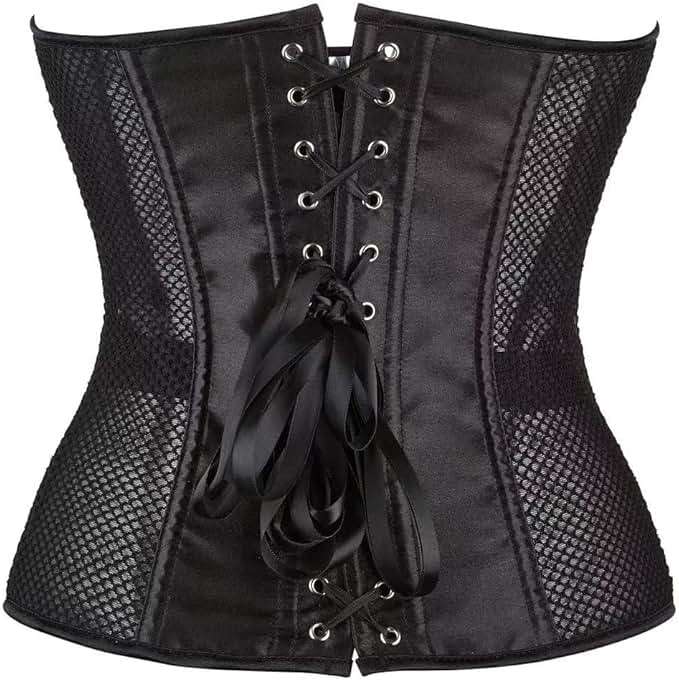 SHYMMUO Black Corset Top for Women Strapless Mesh Bustier Sexy Corset Tops for Women Party Club Halloween Costume - Image 3