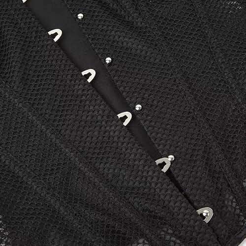 SHYMMUO Black Corset Top for Women Strapless Mesh Bustier Sexy Corset Tops for Women Party Club Halloween Costume - Image 4