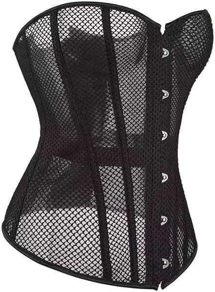 SHYMMUO Black Corset Top for Women Strapless Mesh Bustier Sexy Corset Tops for Women Party Club Halloween Costume - Image 8