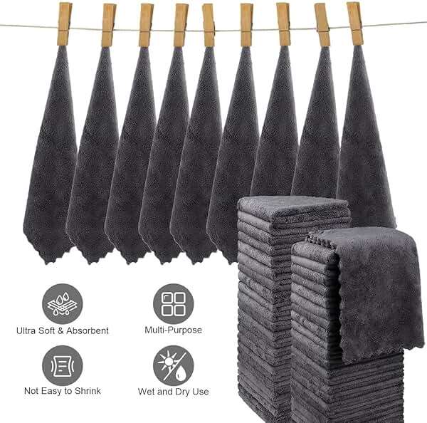 Orighty Washcloths 48 Pack, Ultra Soft Face Cloths 12 x 12 inch, Absorbent & Quick Drying Coral Velvet Washcloth Bulk, Multi-Purpose Face Cloth for Household, Cleansing and Sport (Grey) - Image 5