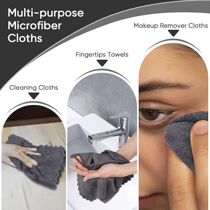 Orighty Washcloths 48 Pack, Ultra Soft Face Cloths 12 x 12 inch, Absorbent & Quick Drying Coral Velvet Washcloth Bulk, Multi-Purpose Face Cloth for Household, Cleansing and Sport (Grey) - Image 6