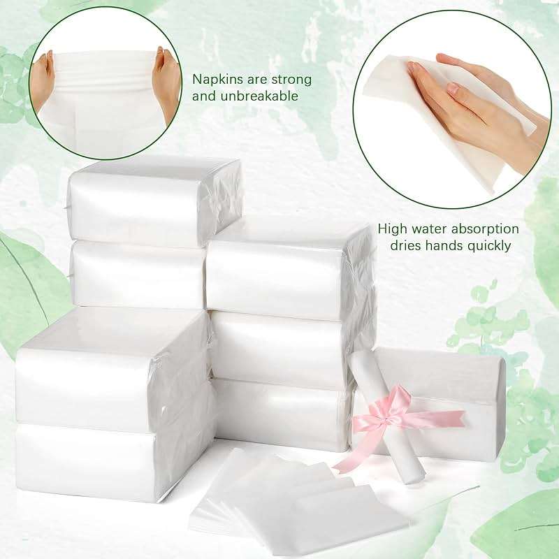 Colarr 1000 Paper Hand Towels Bathroom Guest Towels, 12" x 17" Disposable Paper Napkins Guest Decorative Dinner Hand Napkin for Wedding Holiday Cocktail Party (White) - Image 2