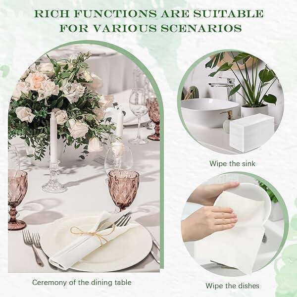 Colarr 1000 Paper Hand Towels Bathroom Guest Towels, 12" x 17" Disposable Paper Napkins Guest Decorative Dinner Hand Napkin for Wedding Holiday Cocktail Party (White) - Image 3