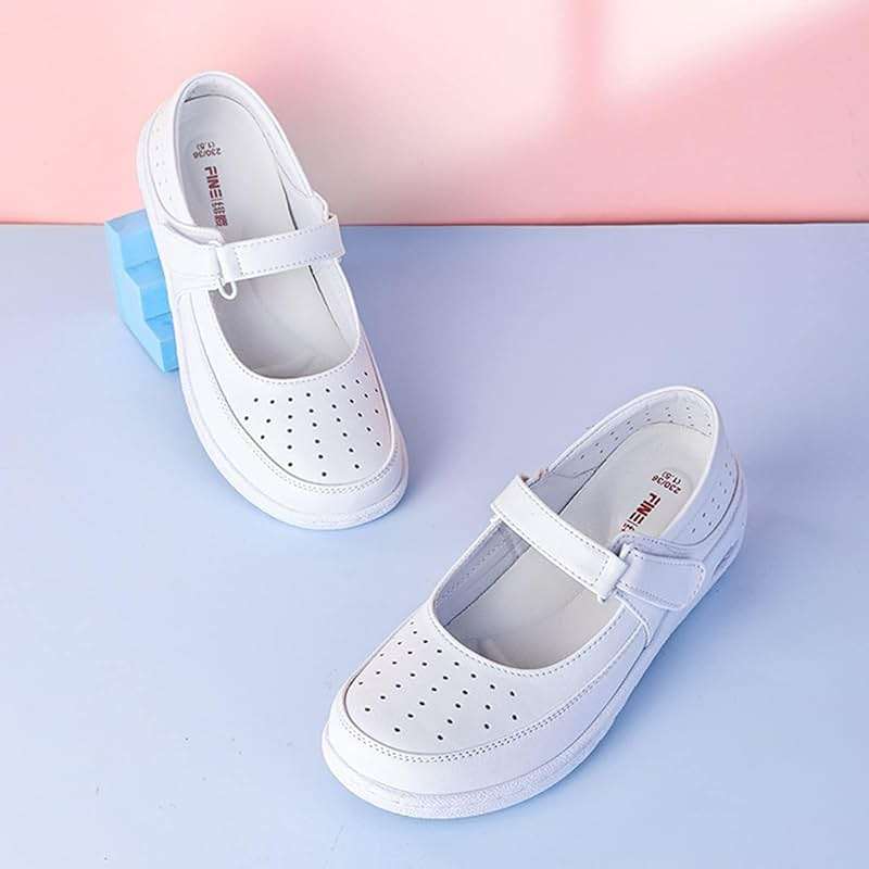 WCXTY White Nursing Shoes Women,Comfortable Breathable Working Work Mary Jane Sneakers,Professional Slip Resistant Healthcare Nurse Shoes for Women,for Medical Workers,Doctors - Image 3