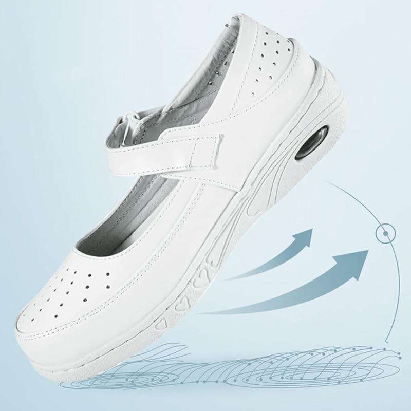 WCXTY White Nursing Shoes Women,Comfortable Breathable Working Work Mary Jane Sneakers,Professional Slip Resistant Healthcare Nurse Shoes for Women,for Medical Workers,Doctors - Image 6