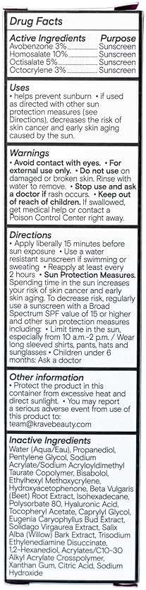 KraveBeauty Beet The Sun Lightweight Sunscreen SPF 40 PA+++, Broad Spectrum Facial Sunscreen with Beet Root Extract & Hyaluronic Acid, Non-Greasy Daily SPF Lotion for Face, Fragrance Free, 50 mL - Image 3
