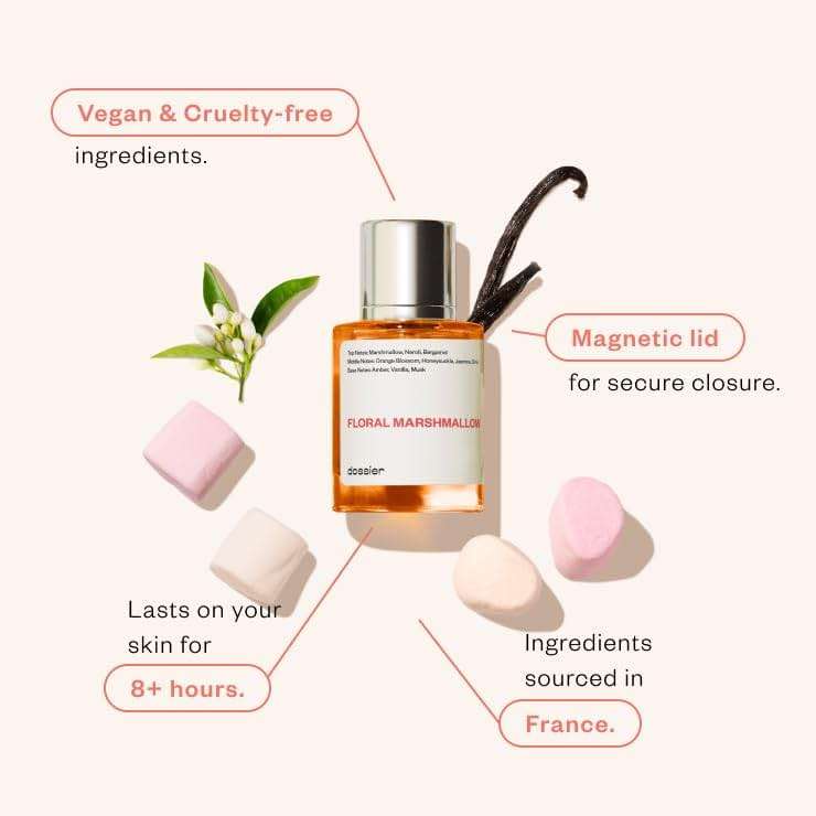 Dossier - Floral Marshmallow - Inspired by Love, Don't Be Shy - Eau de Parfum - Long-Lasting Fragrance - Feminine - 1.7 fl oz (50ml) - Image 3