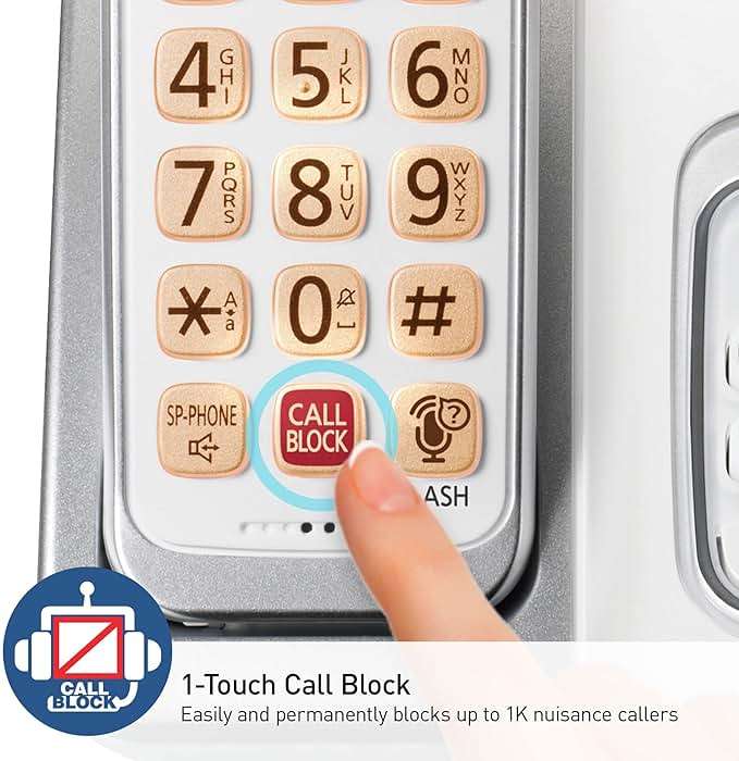 Panasonic Cordless Phone with Answering Machine, Link2Cell Bluetooth, Voice Assistant and Advanced Call Blocking, Expandable System with 4 Handsets - KX-TGD864W (White) - Image 5