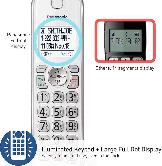 Panasonic Cordless Phone with Answering Machine, Link2Cell Bluetooth, Voice Assistant and Advanced Call Blocking, Expandable System with 4 Handsets - KX-TGD864W (White) - Image 7