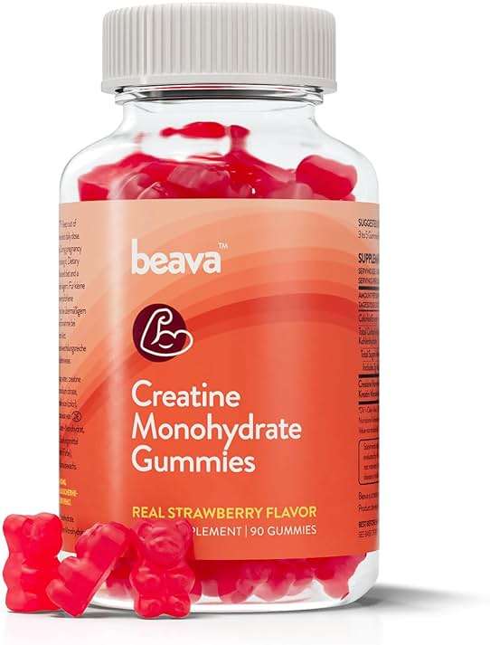 Creatine Monohydrate Gummies - 30 Servings - Vegan Creatine Chews for Muscle Growth, Muscle Recovery, Workout Recovery, Anaerobic Endurance - No Loading Phase - No Bloating - Strawberry - No Sugar - Image 1
