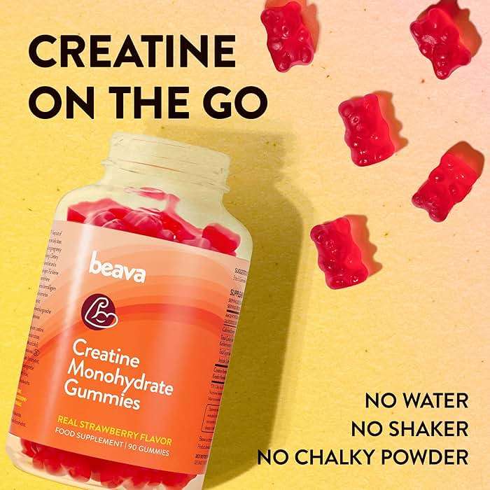 Creatine Monohydrate Gummies - 30 Servings - Vegan Creatine Chews for Muscle Growth, Muscle Recovery, Workout Recovery, Anaerobic Endurance - No Loading Phase - No Bloating - Strawberry - No Sugar - Image 3