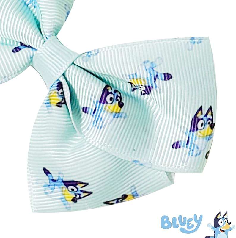 Bluey Kids Hair Bows - Hair Accessories Gift Set - Bluey Hair Bow - 7 Pcs 4 Inch Bow Bundle - HairBows for Girls - Different Bluey print on each clip - Alligator Clip - Ages 3 + - Image 3