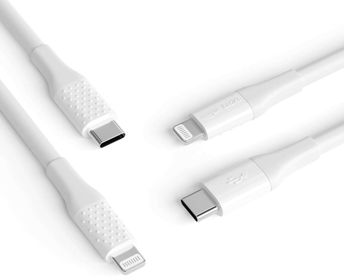 Amazon Basics MFi Certified USB-C to Lightning Fast Charging Cable, Power Delivery, Nylon Braided, 10 ft, White - Image 4